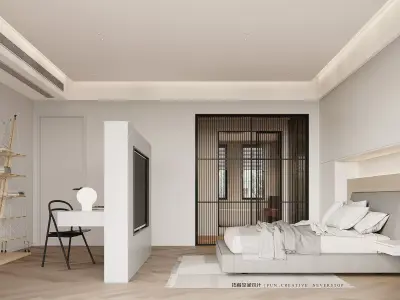 Modern Elegance - 3D Living Dining Bedroom Spaces 3D model