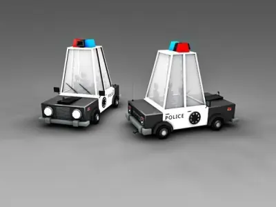  low poly police car Low-poly 3D model