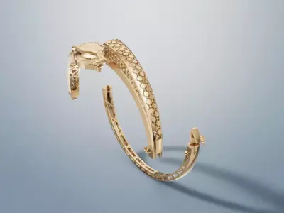 Luxury Tiger Head Bangle  3D print model