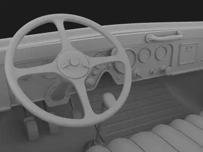 interior of the antique car 3D model