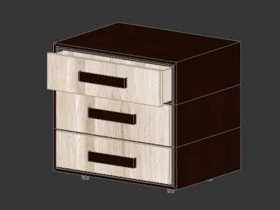commodino nightstand with three drawers Free 3D model