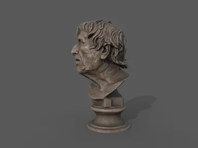 Roman Bust Low-poly 3D model