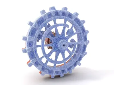 Copper Steampunk Gear model pack Low-poly 3D model