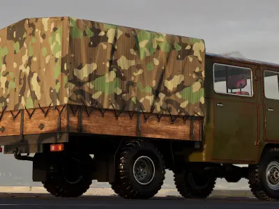 Pickup Car v2 - Unreal Engine Project Low-poly 3D model