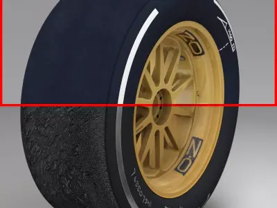 18 inches Medium front tyre Low-poly 3D model