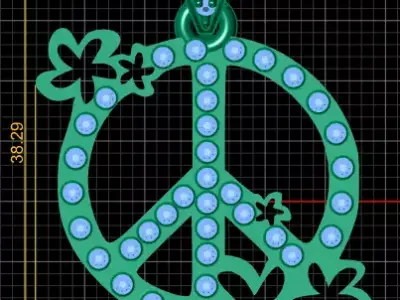 peace pendant 3D printable model  3D print model