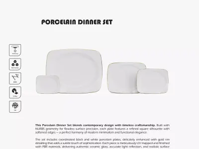 Porcelain Dinner Set 3D print model