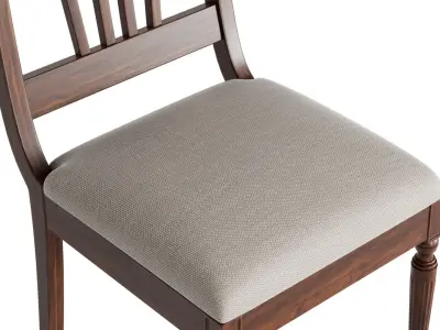 Slated Back Dining Chair 3D model
