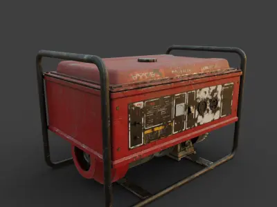 electricity generator Low-poly 3D model