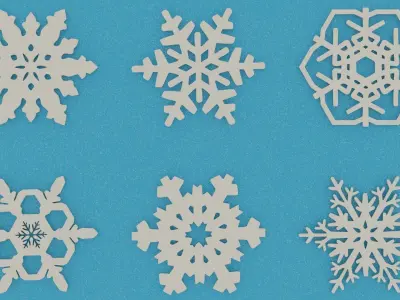 Snowflake Coaster Set 6 Pieces 3D print model