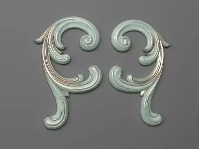 Onlay pair of swirls 3D print model