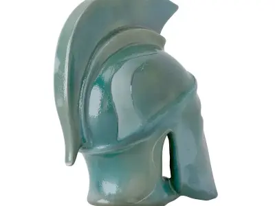 Greek Helmet Ceramic Sculpture 3D model