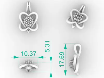 Stunning Diamond Flower Pendant 3D print model