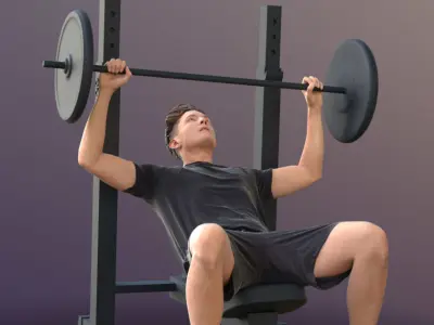 Dan 10486 - Fitness Man Low-poly 3D model