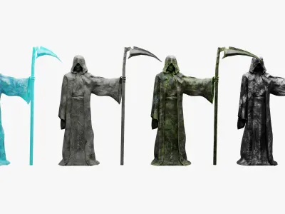 Grim Reaper Sculpture V-2 Low-poly 3D model