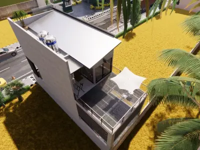 Industrial House Interior Exterior 3D model