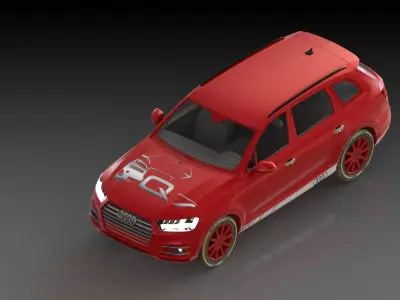 Audi Q7 2017 Small car model 3D print model