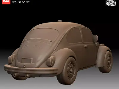 Volkswagen Beetle 1963 Classic Car Model Kit 3D print model