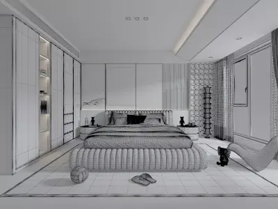 bedroom Low-poly 3D model