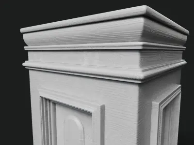 wooden pedestal 3D model