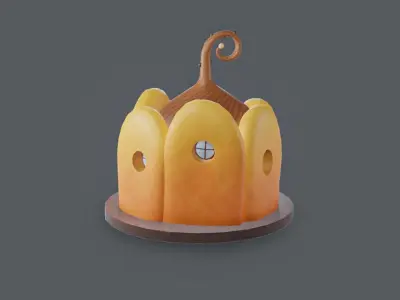 Low poly Cute house Free low-poly 3D model