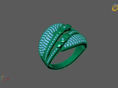 STL 3DM Print Ready Women Diamond Ring Lightweight Printable  3D print model 47