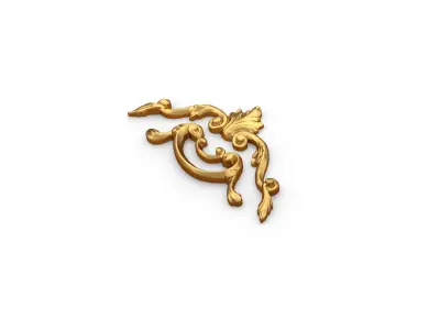 Classic carved corner decor ornament 372 3D model