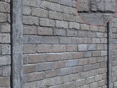 Ultra realistic Brick Old wall 3D model