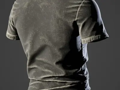 Man Henley Shirt Low-poly 3D model