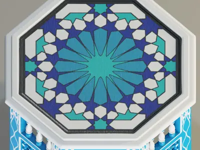 Moroccan octagonal side table 02 3D model