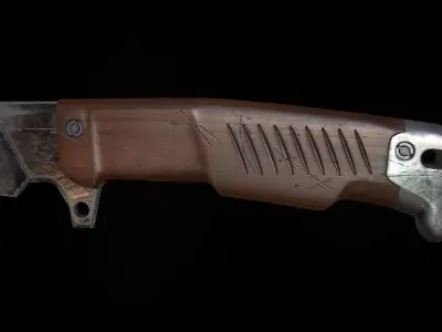 Kukri Knife low poly 3d model Low-poly 3D model