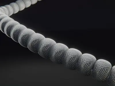 Diamond Bead Necklace Low-poly 3D model