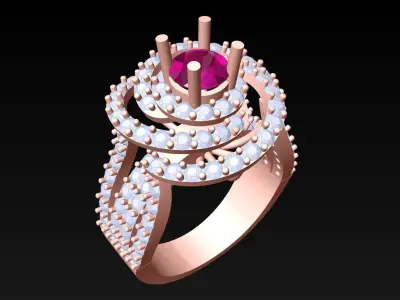 Diamond Ring - Womens Rings - N3679 3D print model