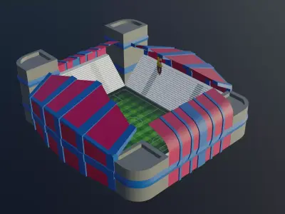 Football Stadium - FC Barcelona Low-poly 3D model