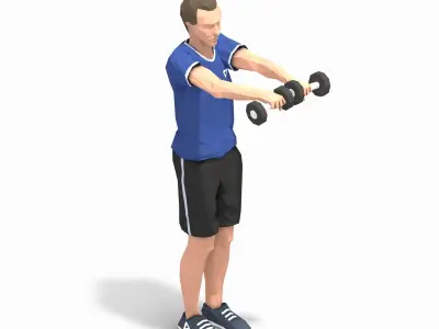 Forward Raise  Exercise Man Animation Low-poly 3D model