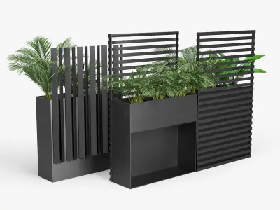 Sotomon modern planter with trellis 3D model