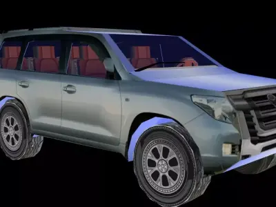 silver color car Low-poly 3D model