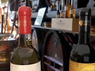 Luxury Wine Bottle   3D Model Low-poly 3D model