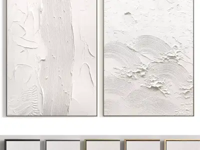 Plaster Two Photo Frame 361 Low-poly 3D model