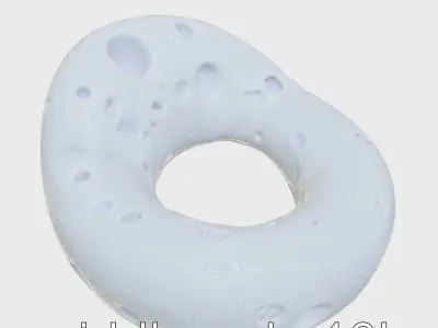 Moon Crater Plush Chair with Glowing Surface Low-poly 3D model