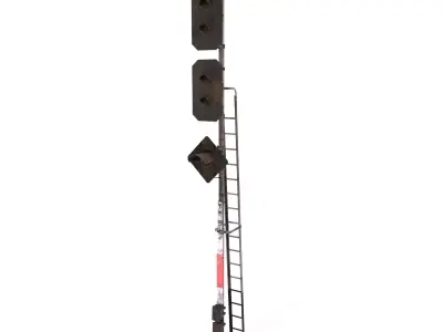 Train Traffic Light Weathered 16 3D model