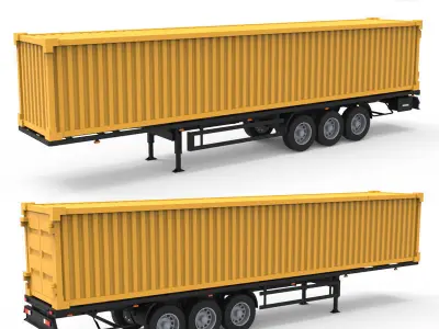 Container Trailer 1-32 3D print model