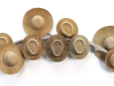 Decorative set of hats 3D model