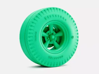 15x10 Pacer Supreme Wheel Firestone Dragster Cheater Tire 3D print model