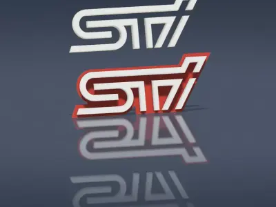 Subaru Impreza STI Badge 3D print model