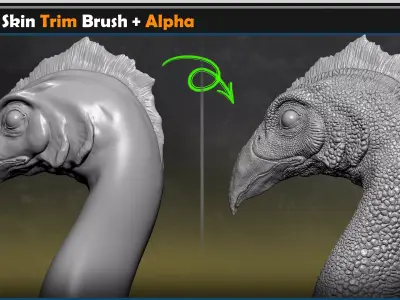 Dragon Skin Trim Brush  Alpha Vol 07 3D model