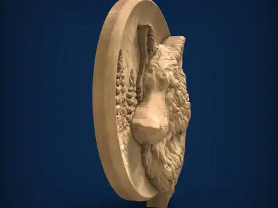 Carved panel painting STL 3D model 7