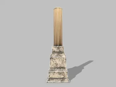 Table Set marble vase Low-poly 3D model