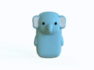 Elephant Phone Toy  Low-poly 3D model