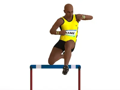 Athlete Action - Hurdles 3D model